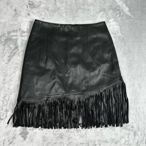 Bagatelle NYC Vegan Leather Fringe Western Skirt Size XS